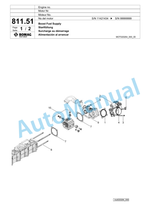Bomag BF 800 P S500 - 4i Paver Spare Parts Catalogue 00824217 5 Bomag BF 800 P S500 - 4i Paver Spare Parts Catalogue 00824217-5