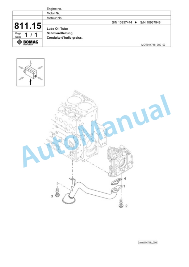 Bomag BF 800 P S500 Paver Spare Parts Catalogue 00800687 4 Bomag BF 800 P S500 Paver Spare Parts Catalogue 00800687-4