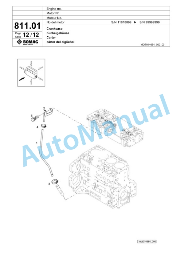 Bomag BF 800 P S500 Paver Spare Parts Catalogue 00800831 3 Bomag BF 800 P S500 Paver Spare Parts Catalogue 00800831-3