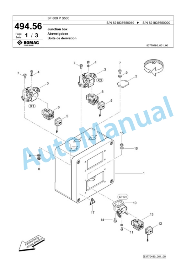 Bomag BF 800 P S500 Paver Spare Parts Catalogue 00800879 3 Bomag BF 800 P S500 Paver Spare Parts Catalogue 00800879-3