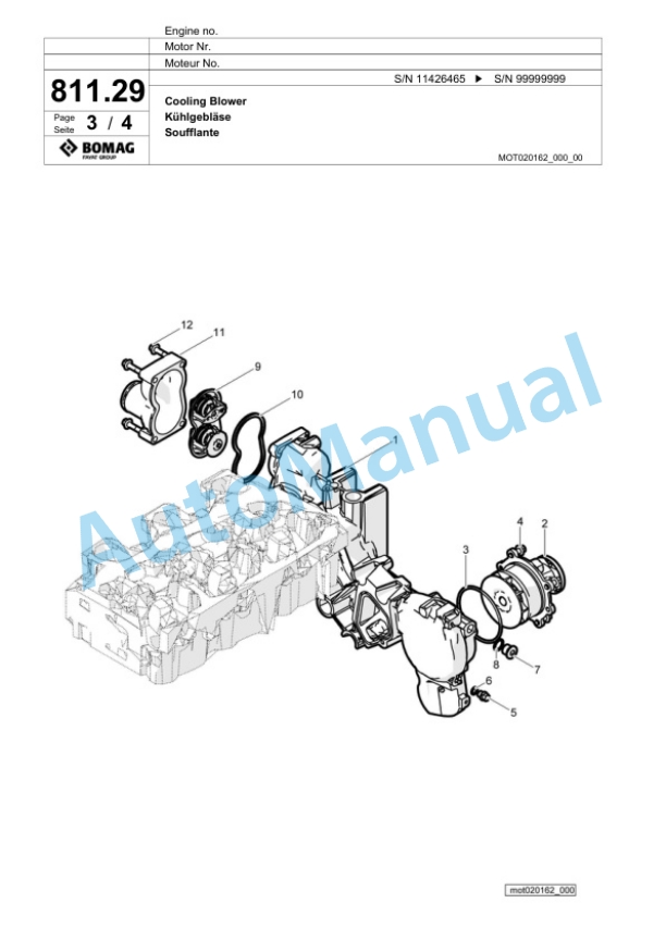 Bomag BF 800 P S600 - 4i Paver Spare Parts Catalogue 00800929 4 Bomag BF 800 P S600 - 4i Paver Spare Parts Catalogue 00800929-4