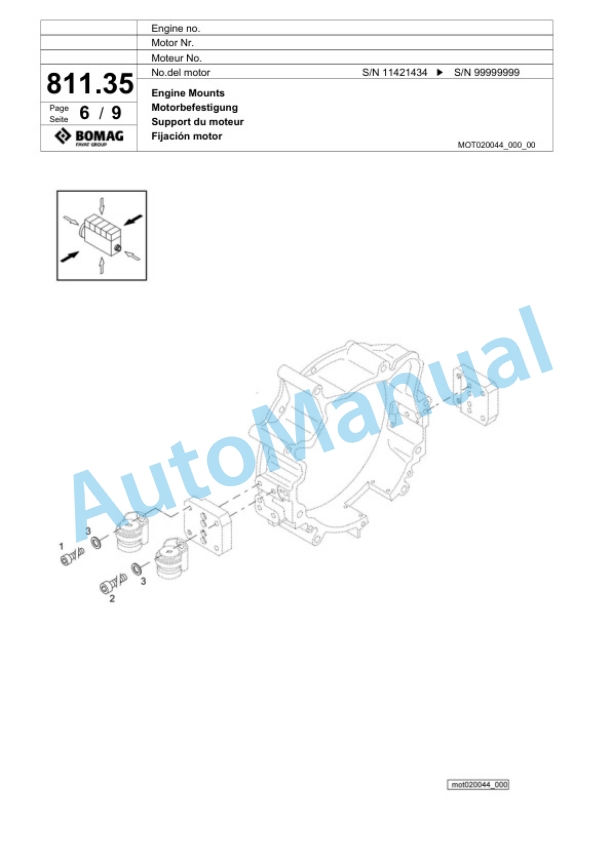 Bomag BF 800 P S600 - 4i Paver Spare Parts Catalogue 00824219 4 Bomag BF 800 P S600 - 4i Paver Spare Parts Catalogue 00824219-4