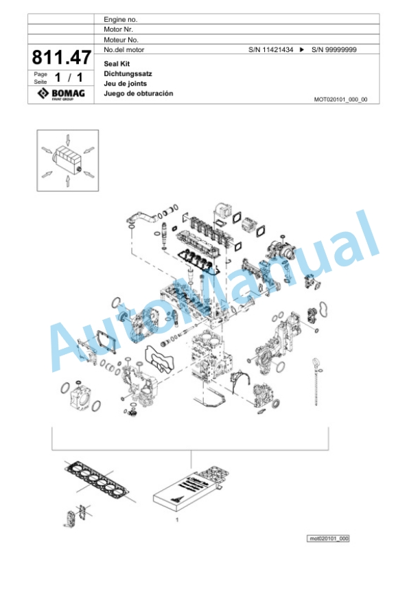 Bomag BF 800 P S600 - 4i Paver Spare Parts Catalogue 00824219 5 Bomag BF 800 P S600 - 4i Paver Spare Parts Catalogue 00824219-5