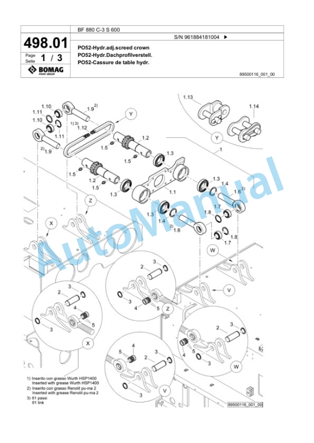 Bomag BF 880 C-3 S 600 Paver Spare Parts Catalogue 00826635 4 Bomag BF 880 C-3 S 600 Paver Spare Parts Catalogue 00826635-4