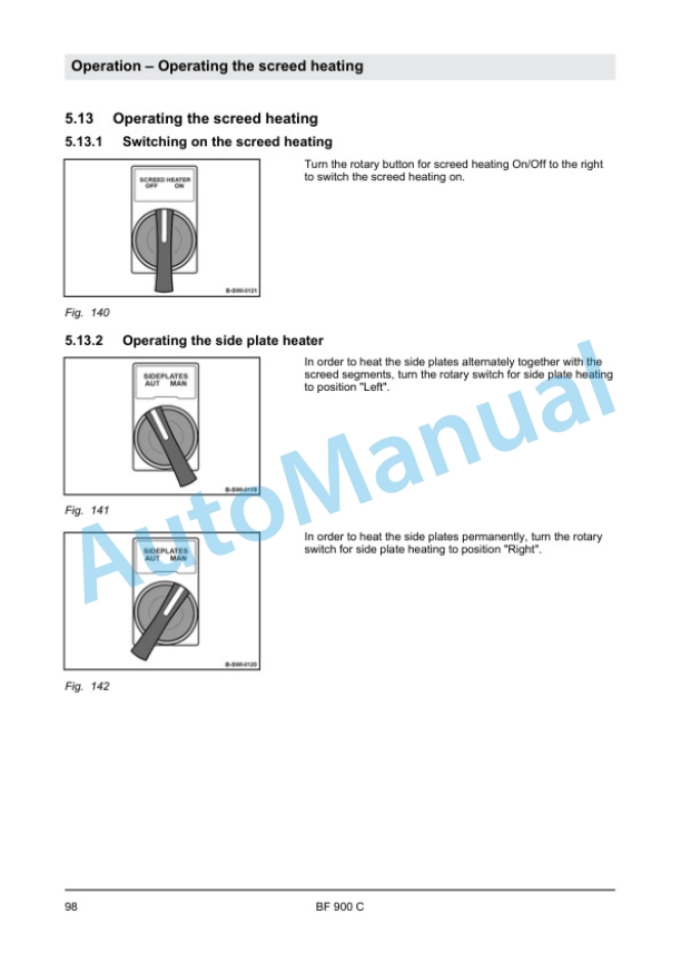 Alternative view of Bomag BF 900 C Paver Operating and Maintenance Instructions 00808181