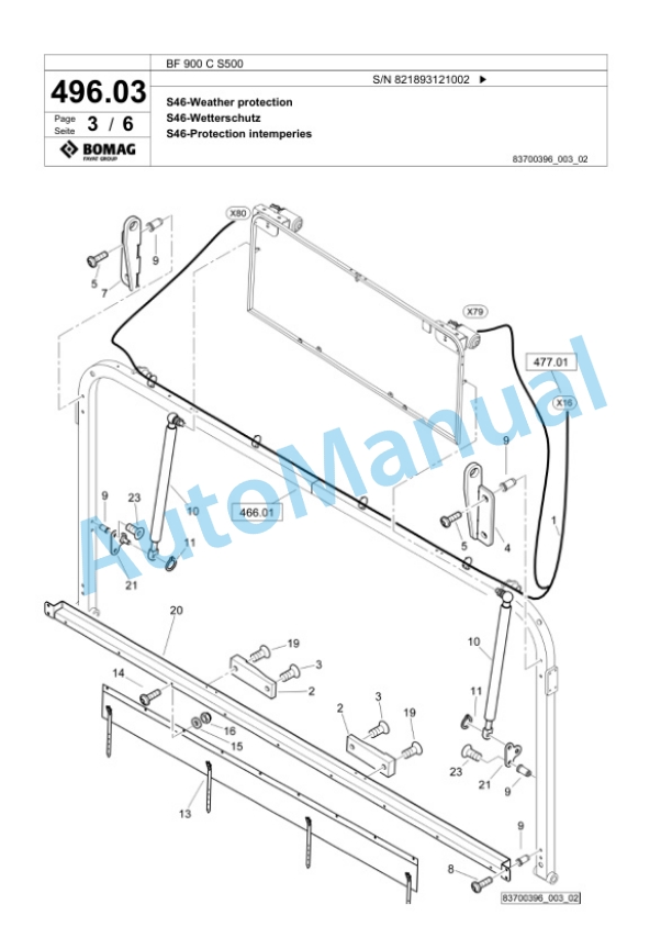 Bomag BF 900 C S500 Paver Spare Parts Catalogue 00800821 5 Bomag BF 900 C S500 Paver Spare Parts Catalogue 00800821-5