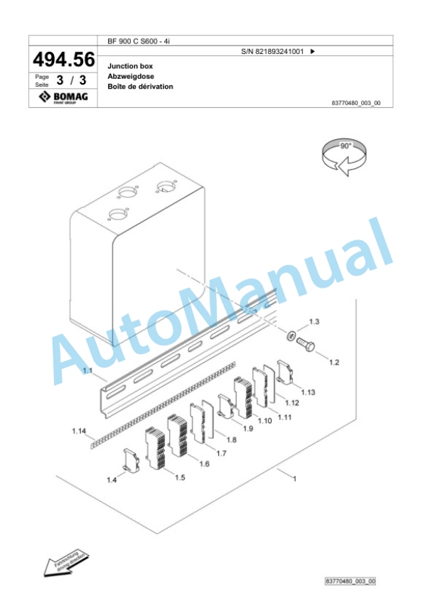 Bomag BF 900 C S600 - 4i Paver Spare Parts Catalogue 00800921 2 Bomag BF 900 C S600 - 4i Paver Spare Parts Catalogue 00800921-2