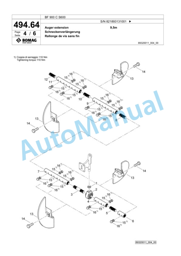 Bomag BF 900 C S600 Paver Spare Parts Catalogue 00800783 3 Bomag BF 900 C S600 Paver Spare Parts Catalogue 00800783-3