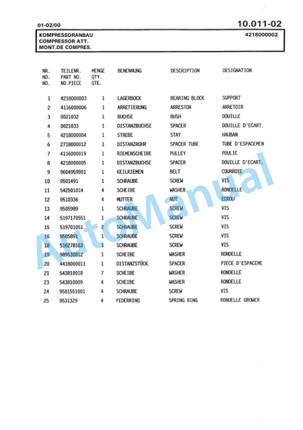 Bomag BG 190TA Motor Grader Spare Parts Catalogue 00811227 3 Bomag BG 190TA Motor Grader Spare Parts Catalogue 00811227-3