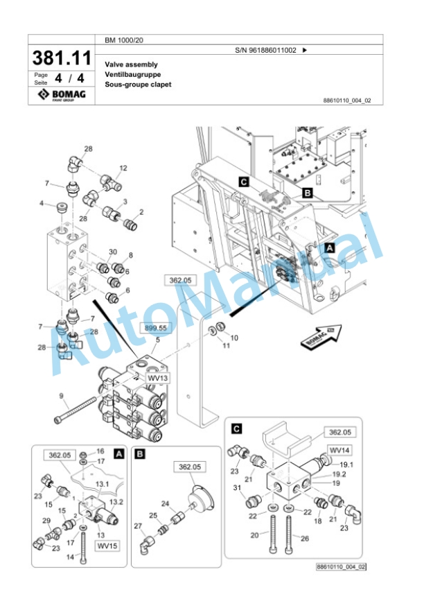 Bomag BM 1000-20 Cold Milling Planer Spare Parts Catalogue 00826453 3 Bomag BM 1000-20 Cold Milling Planer Spare Parts Catalogue 00826453-3
