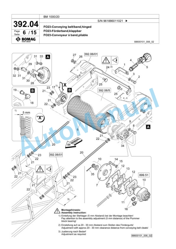 Bomag BM 1000-20 Cold Milling Planer Spare Parts Catalogue 00826453 4 Bomag BM 1000-20 Cold Milling Planer Spare Parts Catalogue 00826453-4