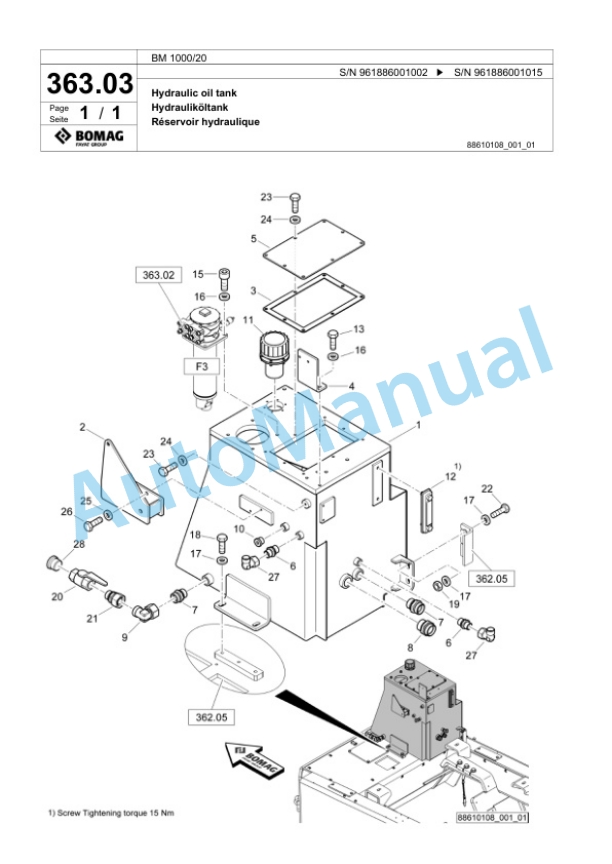 Bomag BM 1000-20 Cold Milling Planer Spare Parts Catalogue 00826455 2 Bomag BM 1000-20 Cold Milling Planer Spare Parts Catalogue 00826455-2