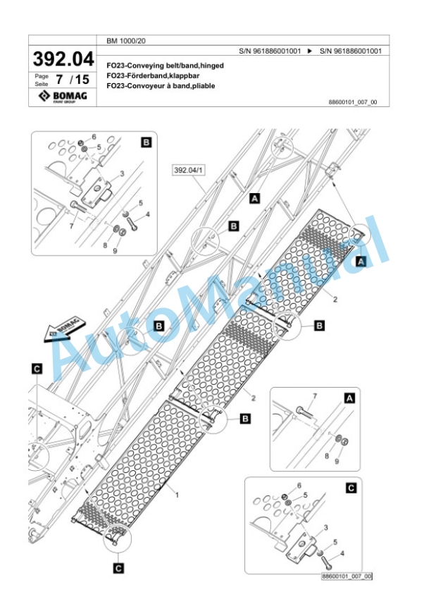 Bomag BM 1000-20 Cold Milling Planer Spare Parts Catalogue 00826455 4 Bomag BM 1000-20 Cold Milling Planer Spare Parts Catalogue 00826455-4