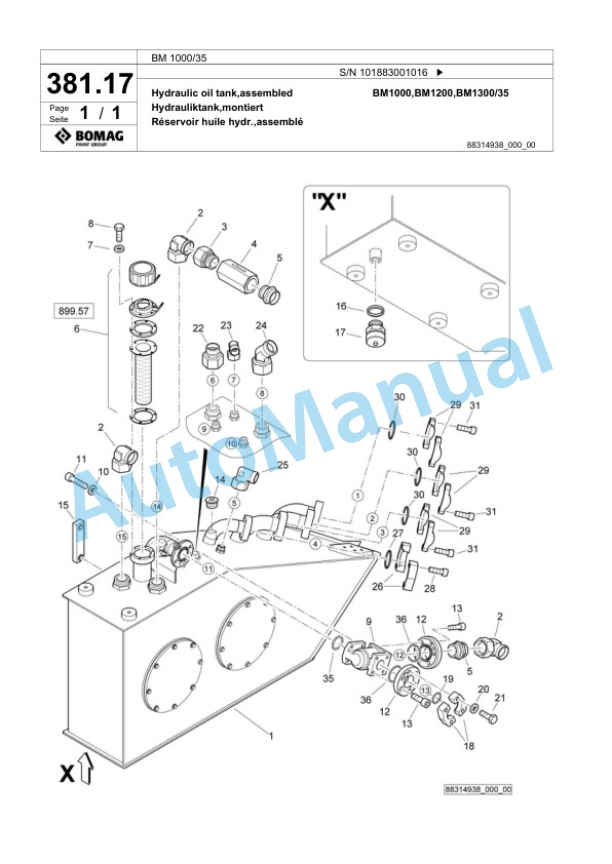 Bomag BM 1000-35 Cold Milling Planer Spare Parts Catalogue 00824229 3 Bomag BM 1000-35 Cold Milling Planer Spare Parts Catalogue 00824229-3