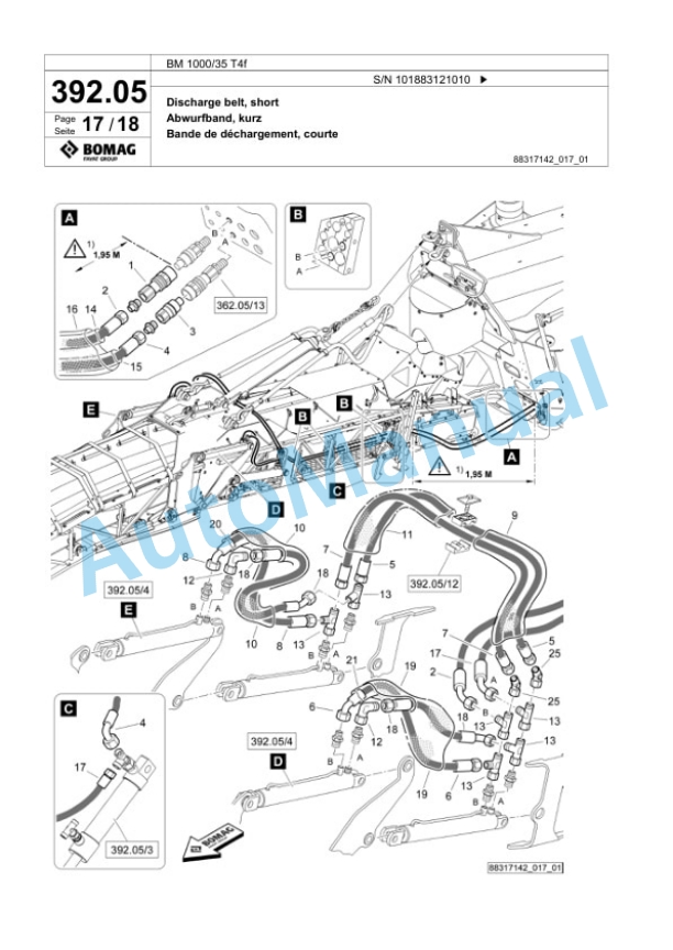 Bomag BM 1000-35 T4f Cold Milling Planer Spare Parts Catalogue 00825165 3 Bomag BM 1000-35 T4f Cold Milling Planer Spare Parts Catalogue 00825165-3