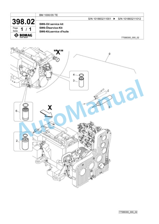 Bomag BM 1000-35 TE Cold Milling Planer Spare Parts Catalogue 00825875 5 Bomag BM 1000-35 TE Cold Milling Planer Spare Parts Catalogue 00825875-5