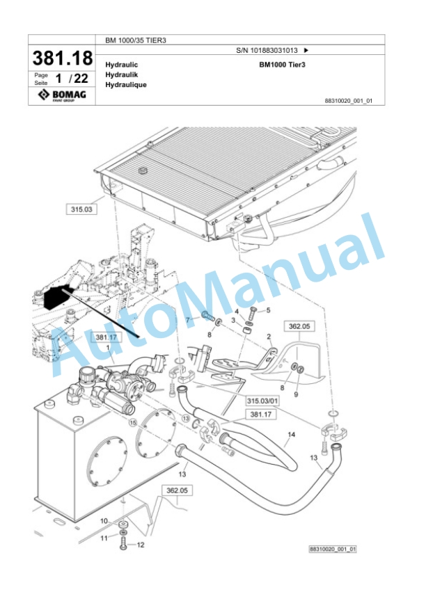 Bomag BM 1000-35 TIER3 Cold Milling Planer Spare Parts Catalogue 00824569 3 Bomag BM 1000-35 TIER3 Cold Milling Planer Spare Parts Catalogue 00824569-3