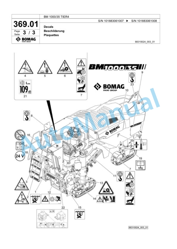 Bomag BM 1000-35 TIER4 Cold Milling Planer Spare Parts Catalogue 00824795 2 Bomag BM 1000-35 TIER4 Cold Milling Planer Spare Parts Catalogue 00824795-2