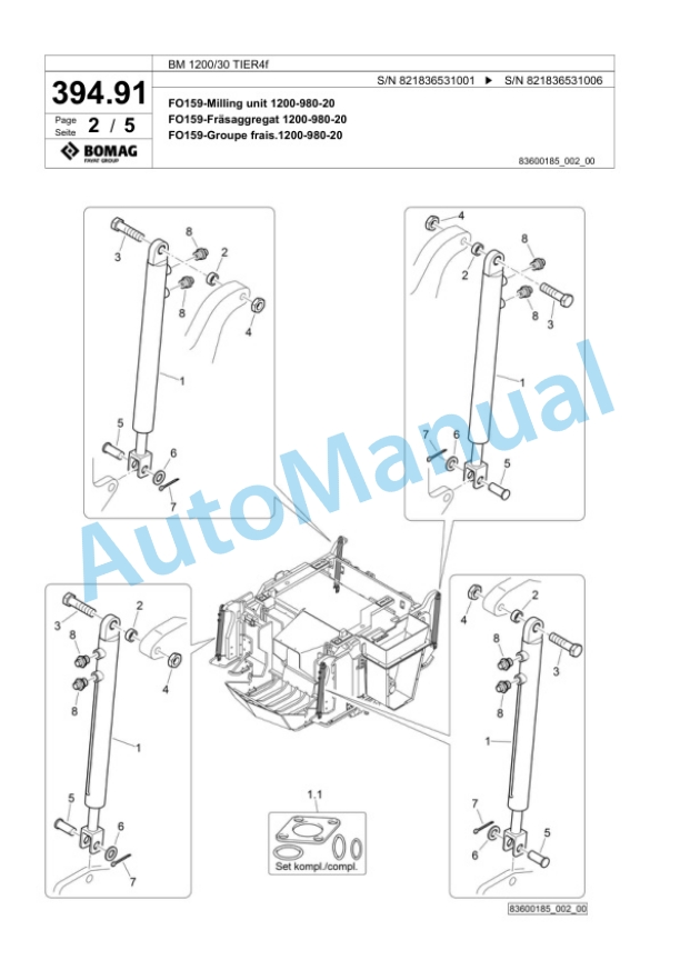 Bomag BM 1200-30 TIER4f Cold Milling Planer Spare Parts Catalogue 00824963 4 Bomag BM 1200-30 TIER4f Cold Milling Planer Spare Parts Catalogue 00824963-4