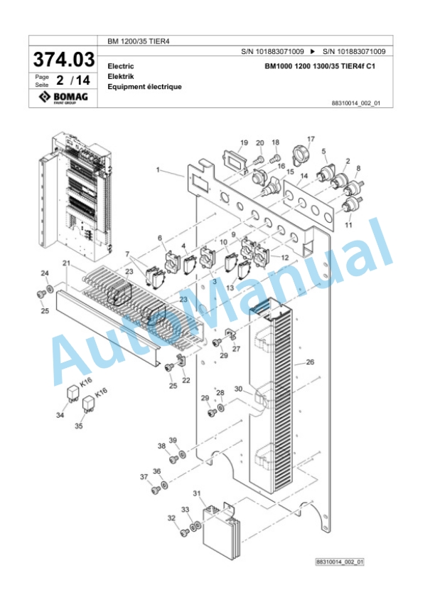 Bomag BM 1200-35 TIER4 Cold Milling Planer Spare Parts Catalogue 00824797 2 Bomag BM 1200-35 TIER4 Cold Milling Planer Spare Parts Catalogue 00824797-2