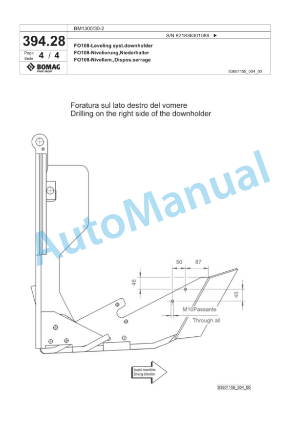 Bomag BM 1300-30-2 Cold Milling Planer Spare Parts Catalogue 00800673 4 Bomag BM 1300-30-2 Cold Milling Planer Spare Parts Catalogue 00800673-4