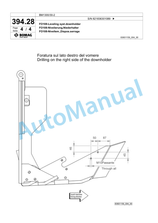 Bomag BM 1300-30-2 Cold Milling Planer Spare Parts Catalogue 00800673 4 Bomag BM 1300-30-2 Cold Milling Planer Spare Parts Catalogue 00800673-4