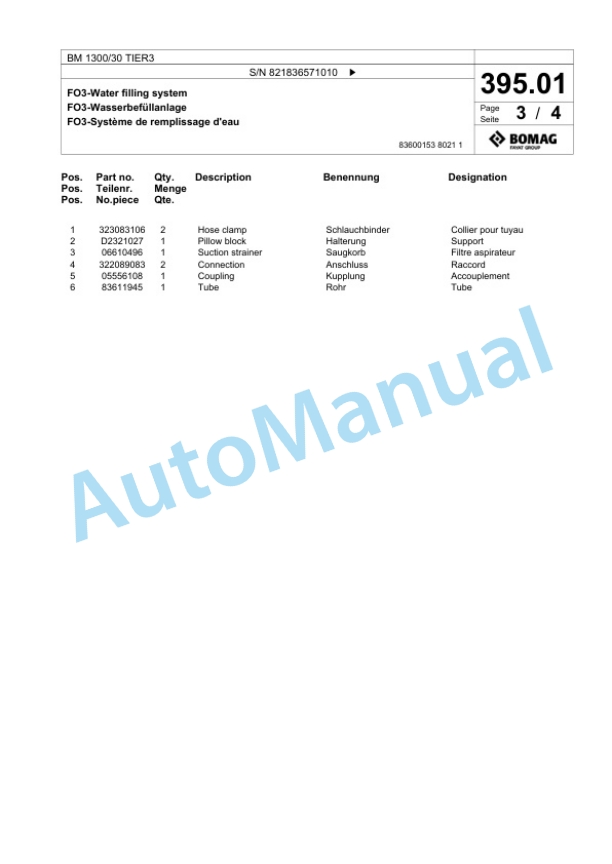 Bomag BM 1300-30 TIER3 Cold Milling Planer Spare Parts Catalogue 00825095 5 Bomag BM 1300-30 TIER3 Cold Milling Planer Spare Parts Catalogue 00825095-5