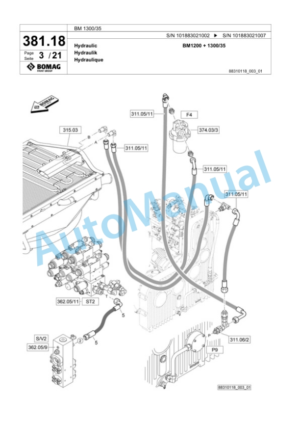 Bomag BM 1300-35 Cold Milling Planer Spare Parts Catalogue 00824535 3 Bomag BM 1300-35 Cold Milling Planer Spare Parts Catalogue 00824535-3