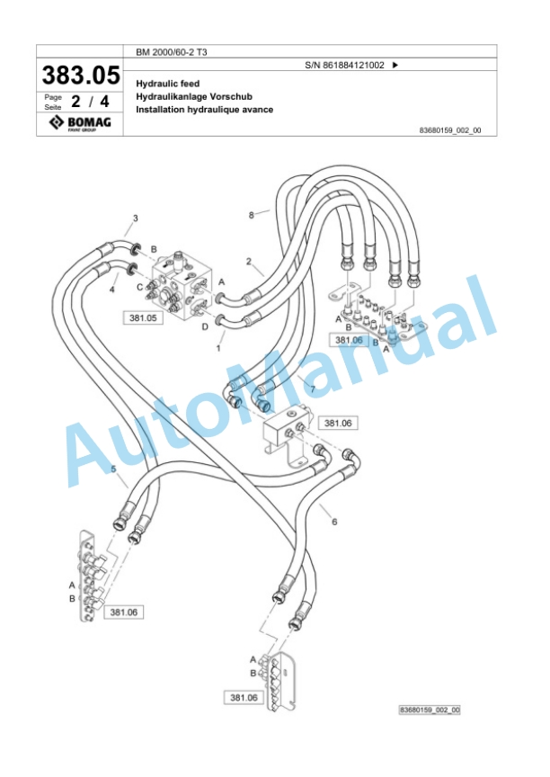 Bomag BM 2000-60-2 T3 Cold Milling Planer Spare Parts Catalogue 00825183 3 Bomag BM 2000-60-2 T3 Cold Milling Planer Spare Parts Catalogue 00825183-3
