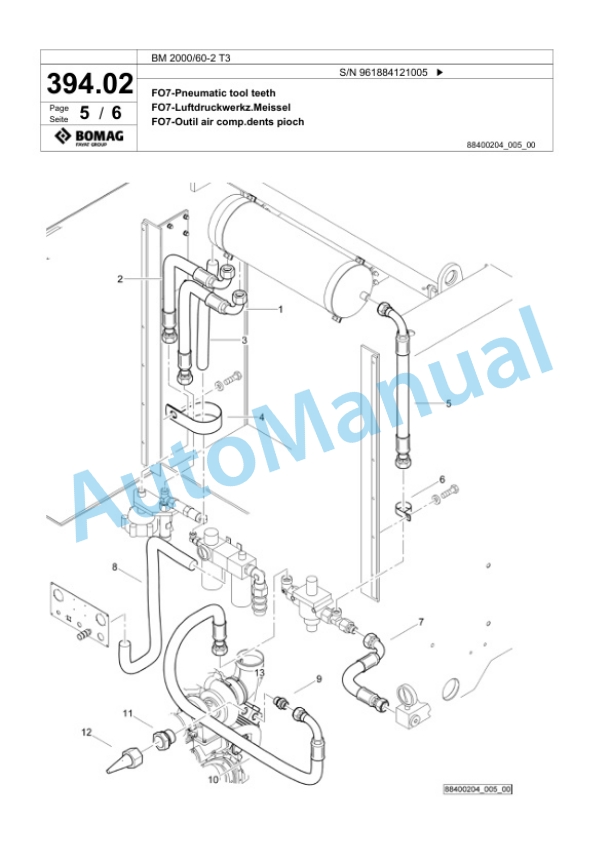 Bomag BM 2000-60-2 T3 Cold Milling Planer Spare Parts Catalogue 00826227 4 Bomag BM 2000-60-2 T3 Cold Milling Planer Spare Parts Catalogue 00826227-4