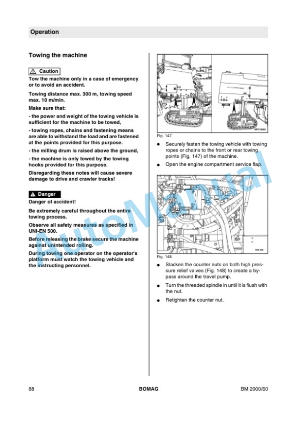 Bomag BM 2000-60 Cold Milling Machine Operating and Maintenance Instructions 00806061 2 Bomag BM 2000-60 Cold Milling Machine Operating and Maintenance Instructions 00806061-2