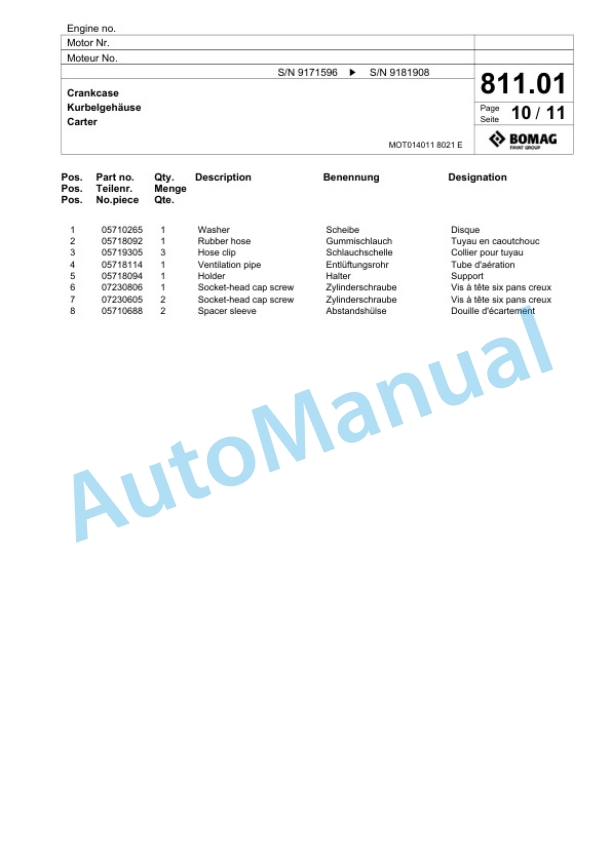 Bomag BM 2000-60 Cold Milling Planer Spare Parts Catalogue 00800623 3 Bomag BM 2000-60 Cold Milling Planer Spare Parts Catalogue 00800623-3