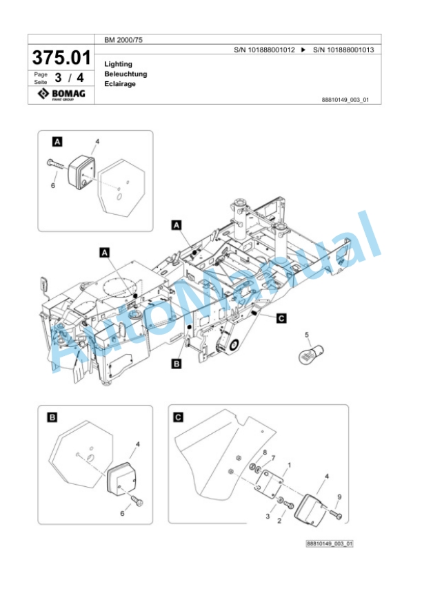 Bomag BM 2000-75 Cold Milling Planer Spare Parts Catalogue 00824741 2 Bomag BM 2000-75 Cold Milling Planer Spare Parts Catalogue 00824741-2