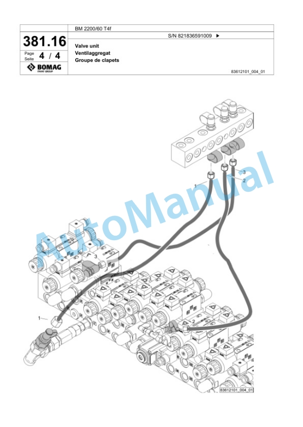 Bomag BM 2200-60 T4f Cold Milling Roller Spare Parts Catalogue 00825963 2 Bomag BM 2200-60 T4f Cold Milling Roller Spare Parts Catalogue 00825963-2