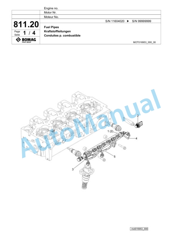 Bomag BM 500-15 EU-Flex T4i Cold Milling Planer Spare Parts Catalogue 00825063 4 Bomag BM 500-15 EU-Flex T4i Cold Milling Planer Spare Parts Catalogue 00825063-4