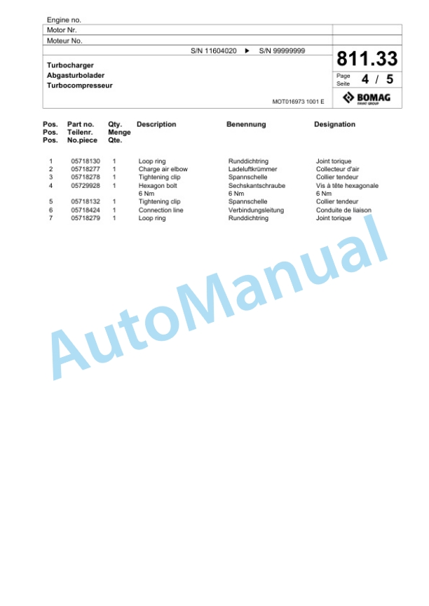 Bomag BM 500-15 EU-Flex T4i Cold Milling Planer Spare Parts Catalogue 00825063 5 Bomag BM 500-15 EU-Flex T4i Cold Milling Planer Spare Parts Catalogue 00825063-5