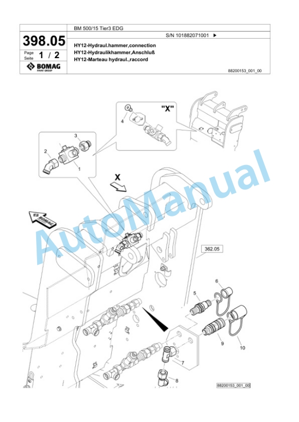 Bomag BM 500-15 Tier3 EDG Cold Milling Planer Spare Parts Catalogue 00825161 3 Bomag BM 500-15 Tier3 EDG Cold Milling Planer Spare Parts Catalogue 00825161-3