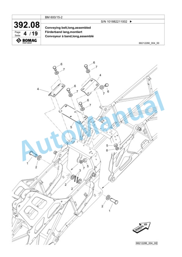Bomag BM 600-15-2 Cold Milling Planer Spare Parts Catalogue 00826483 2 Bomag BM 600-15-2 Cold Milling Planer Spare Parts Catalogue 00826483-2