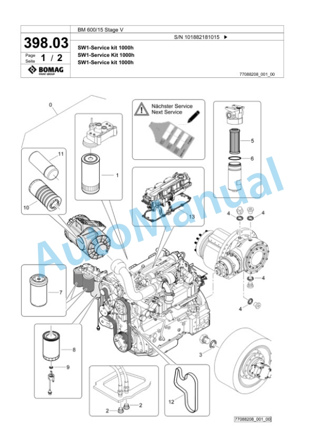 Bomag BM 600-15 Stage V Cold Milling Planer Spare Parts Catalogue 00825887 4 Bomag BM 600-15 Stage V Cold Milling Planer Spare Parts Catalogue 00825887-4