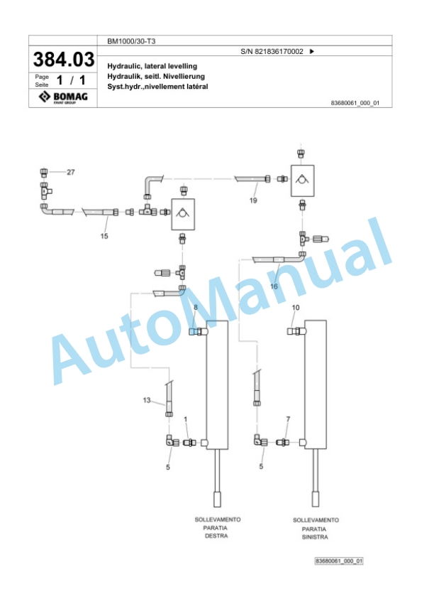 Bomag BM1000-30-T3 Cold Milling Planer Spare Parts Catalogue 00818423 3 Bomag BM1000-30-T3 Cold Milling Planer Spare Parts Catalogue 00818423-3