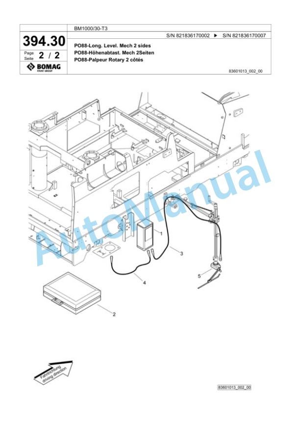 Bomag BM1000-30-T3 Cold Milling Planer Spare Parts Catalogue 00818423 4 Bomag BM1000-30-T3 Cold Milling Planer Spare Parts Catalogue 00818423-4