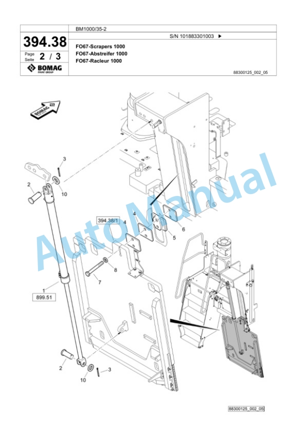 Bomag BM1000-35-2 Cold Milling Planer Spare Parts Catalogue 00826489 3 Bomag BM1000-35-2 Cold Milling Planer Spare Parts Catalogue 00826489-3