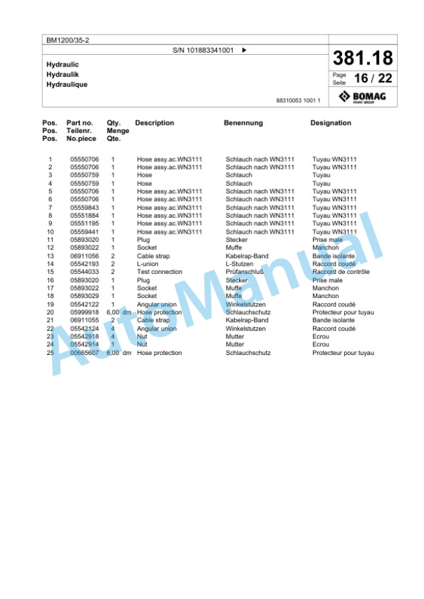 Bomag BM1200-35-2 Cold Milling Planer Spare Parts Catalogue 00826497 2 Bomag BM1200-35-2 Cold Milling Planer Spare Parts Catalogue 00826497-2