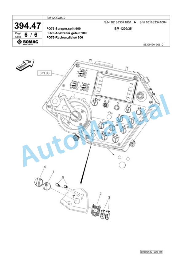Bomag BM1200-35-2 Cold Milling Planer Spare Parts Catalogue 00826497 3 Bomag BM1200-35-2 Cold Milling Planer Spare Parts Catalogue 00826497-3