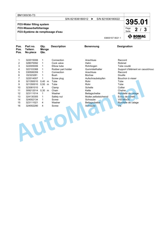 Bomag BM1300-30-T3 Cold Milling Planer Spare Parts Catalogue 00818425 5 Bomag BM1300-30-T3 Cold Milling Planer Spare Parts Catalogue 00818425-5