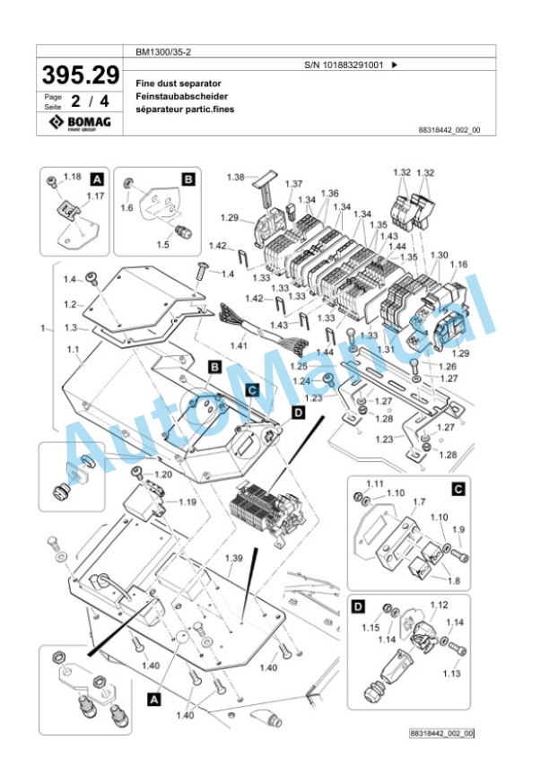 Bomag BM1300-35-2 Cold Milling Planer Spare Parts Catalogue 00826487 5 Bomag BM1300-35-2 Cold Milling Planer Spare Parts Catalogue 00826487-5