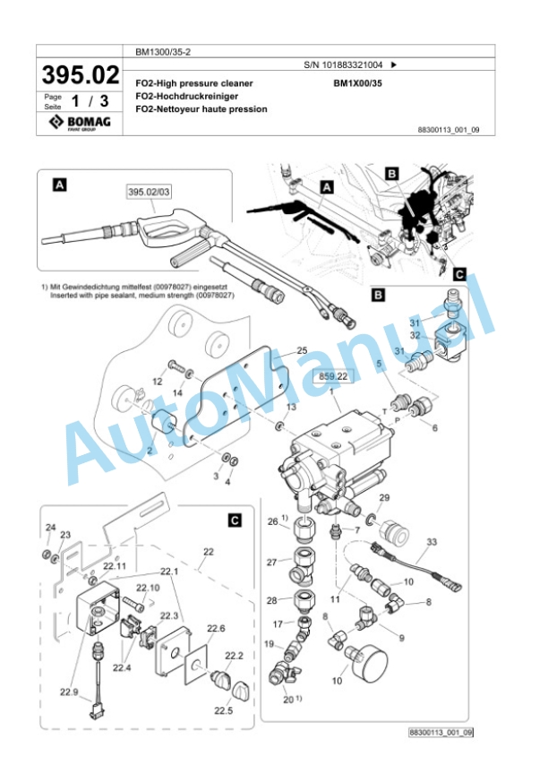 Bomag BM1300-35-2 Cold Milling Planer Spare Parts Catalogue 00826493 4 Bomag BM1300-35-2 Cold Milling Planer Spare Parts Catalogue 00826493-4