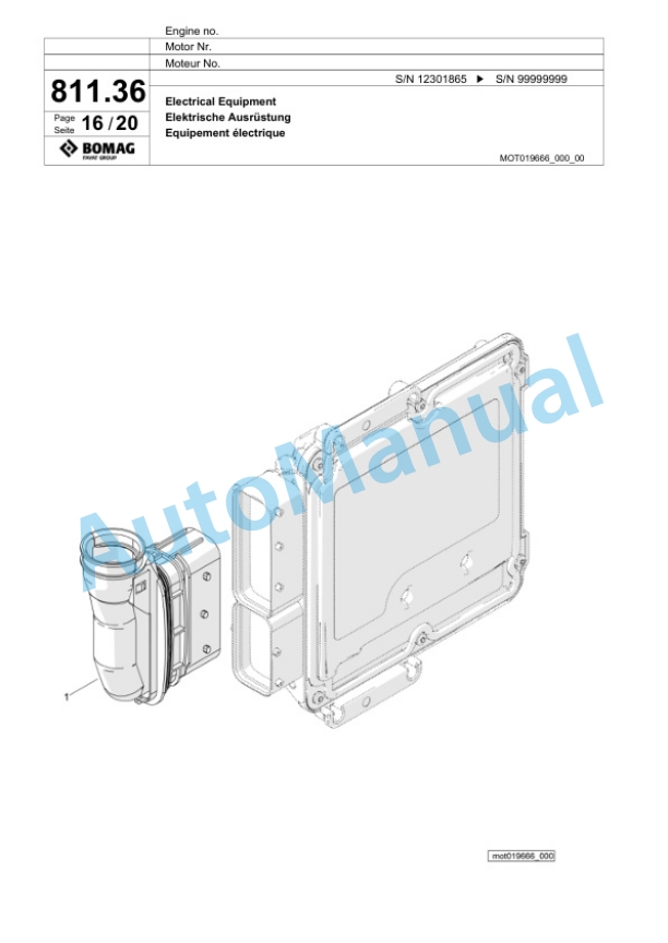 Bomag BM600-15-TIER4F Cold Milling Planer Spare Parts Catalogue 00825151 5 Bomag BM600-15-TIER4F Cold Milling Planer Spare Parts Catalogue 00825151-5