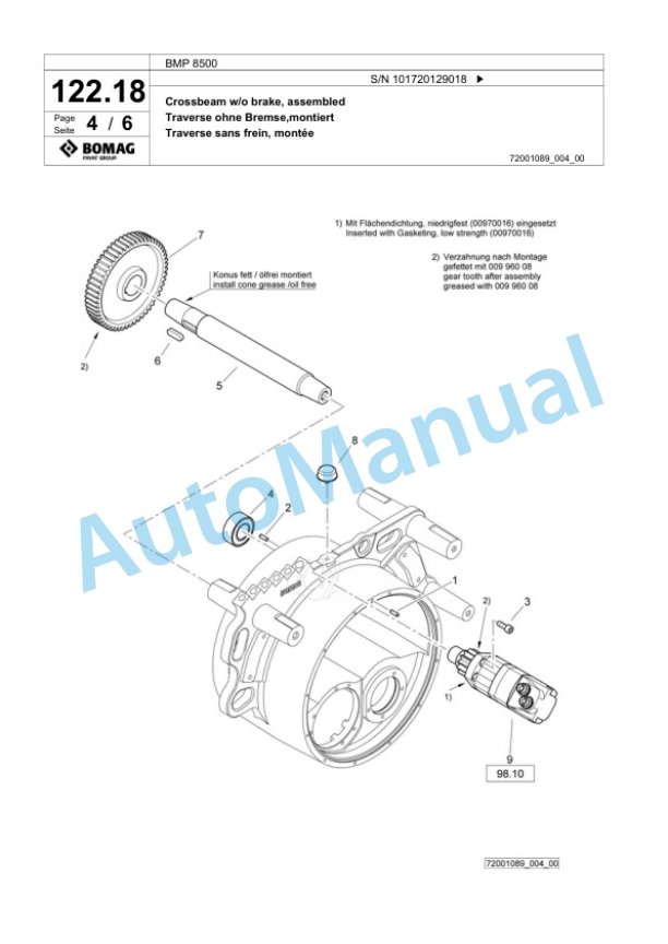 Bomag BMP 8500 Multi Purpose Compactor Spare Parts Catalogue 00824277 5 Bomag BMP 8500 Multi Purpose Compactor Spare Parts Catalogue 00824277-5