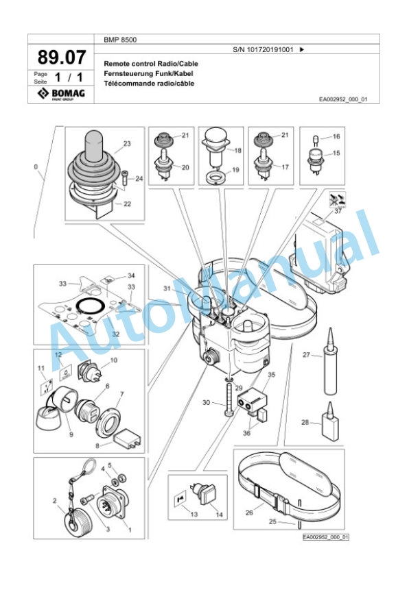 Bomag BMP 8500 Multi Purpose Compactor Spare Parts Catalogue 00826969 3 Bomag BMP 8500 Multi Purpose Compactor Spare Parts Catalogue 00826969-3